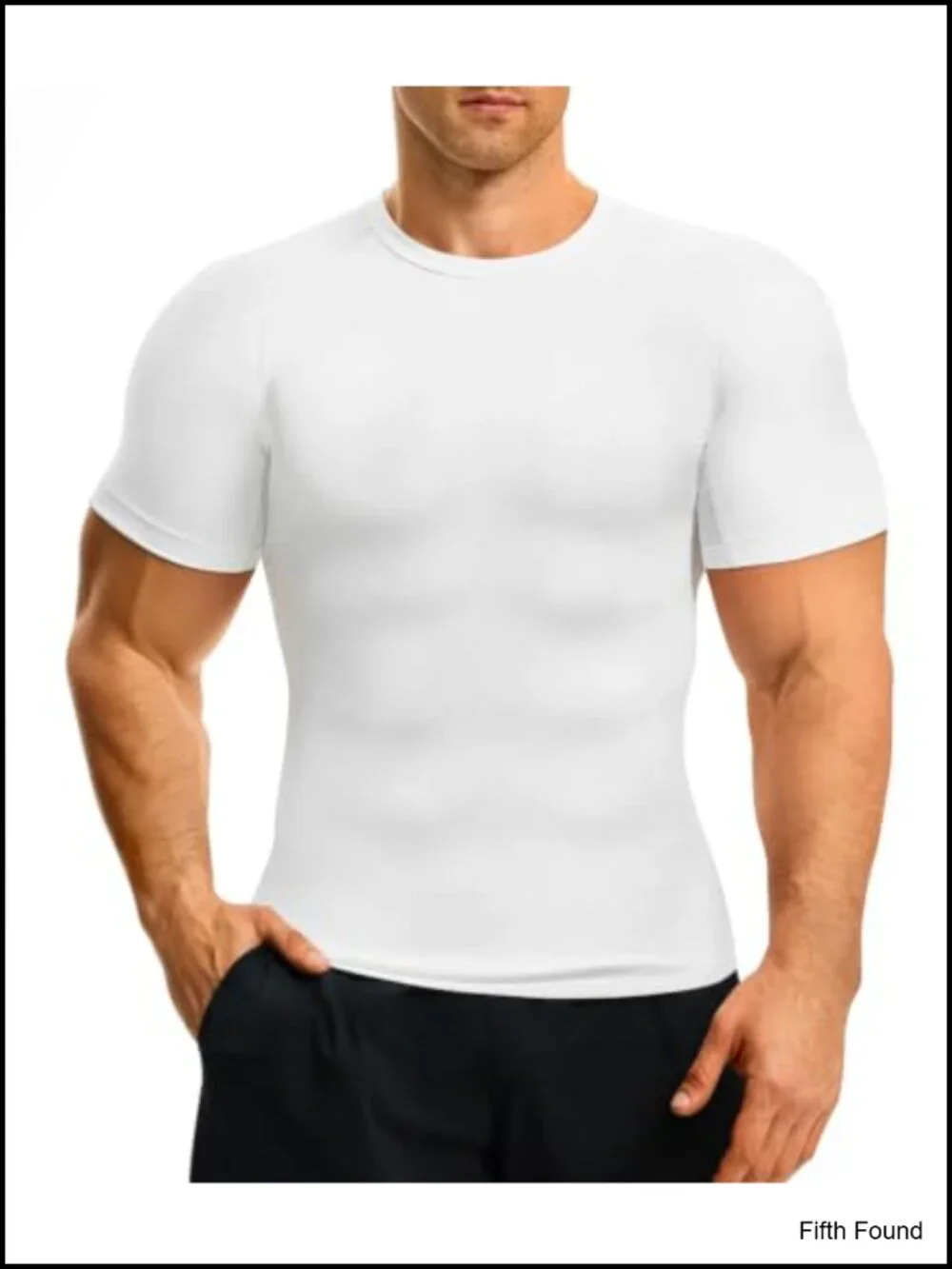 Mens Compression Shirt Shapewear Tummy Control Athletic Body Shaper Short Sleeve